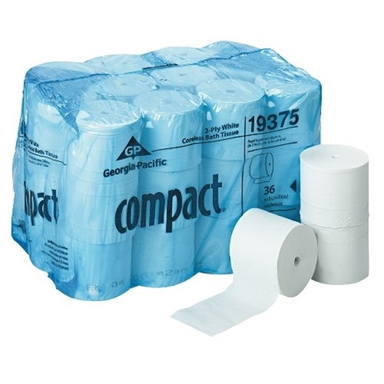 Tissue, Toilet Paper, Compact Coreless, GP 19375, 2-Ply Recycled ...