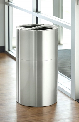 Picture of Safco Dual Recycling Receptacle, Trash Can,  30gal, Stainless Steel, Safco (SAF9931SS)