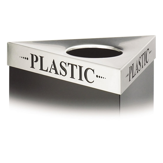 Safco Triangular Lid with Laser Cut "Plastic" Inscription 