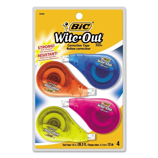 Correct Correction Tape by Wite-Out EZ, Non-Refillable, 4/Pack 