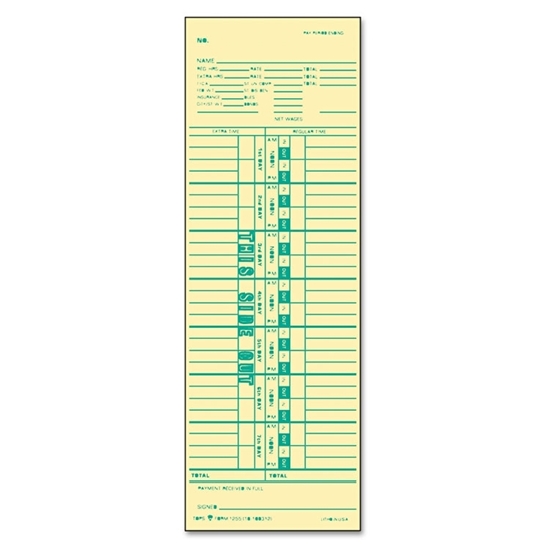 Weekly Time Card for Cincinnati/Simplex, 500/Box, 3 1/2 x 10 1/2