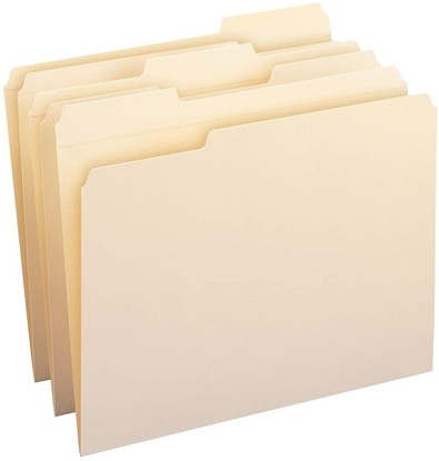 File Folders, 1/3 Cut, Reinforced Top Tab, Letter, Goldenrod, 100/Box