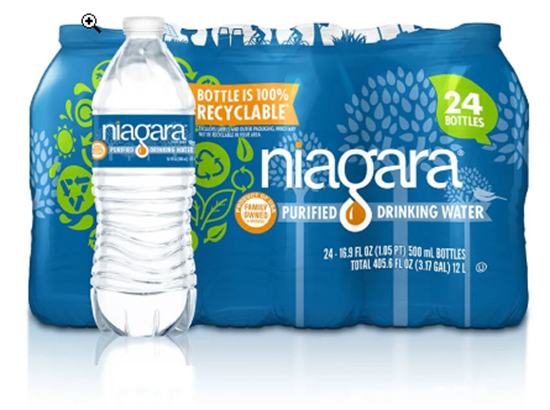 Niagara Purified Water, 16.9-oz Bottle Bulk, Truckload 19 Pallets