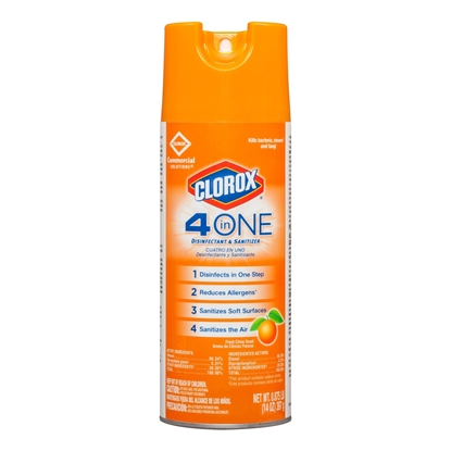 Clorox®4-in-One Disinfectant & Sanitizer, Citrus, 14oz Aerosol 1