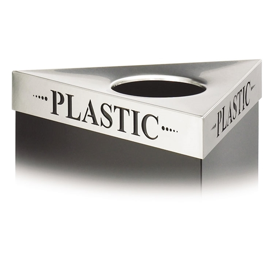 Safco Triangular Lid with Laser Cut "Plastic" Inscription 