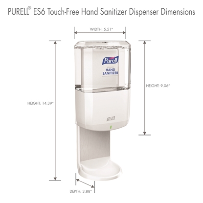 Dimensions for Es6 Hand Sanitizer Dispenser