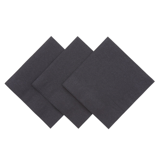 Picture of Beverage Napkins, Black, 1-Ply, 10 x 10,  1000/Carton