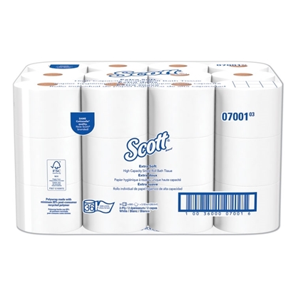 Picture of Essential Extra Soft Coreless Standard Roll Toilet Tissue, Two-Ply, 36 Rolls/Ct, 800 Sheets per roll