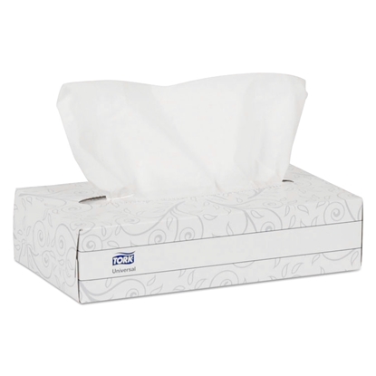 Tork Universal Facial Tissue 2-Ply, White, 100 SheetsBox, 30 BoxesCarton
